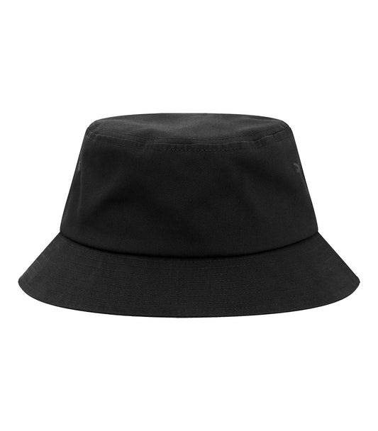 Black bucket hat on a white background