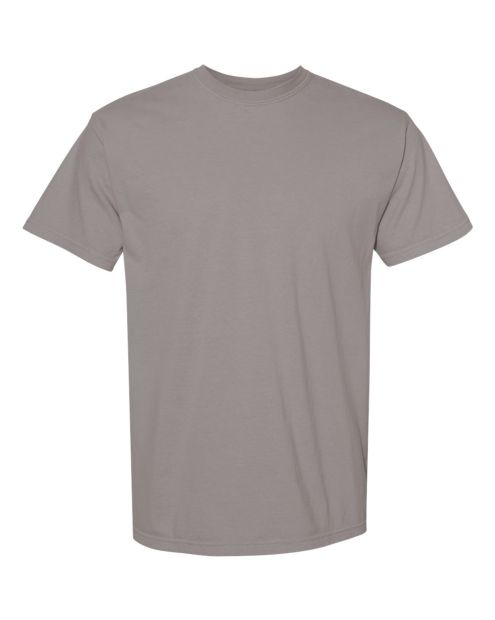 Plain grey short-sleeved t-shirt