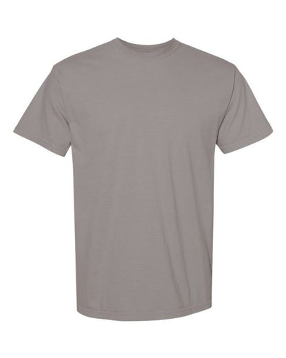 Plain grey short-sleeved t-shirt