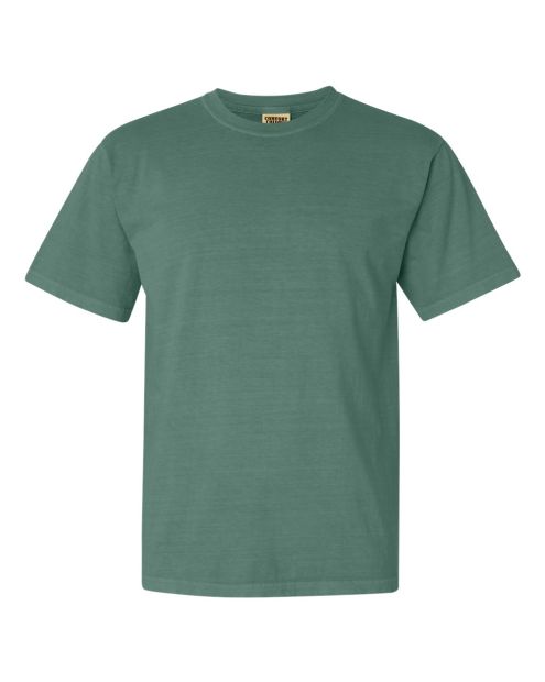 rew-neck t-shirt in a moss green color