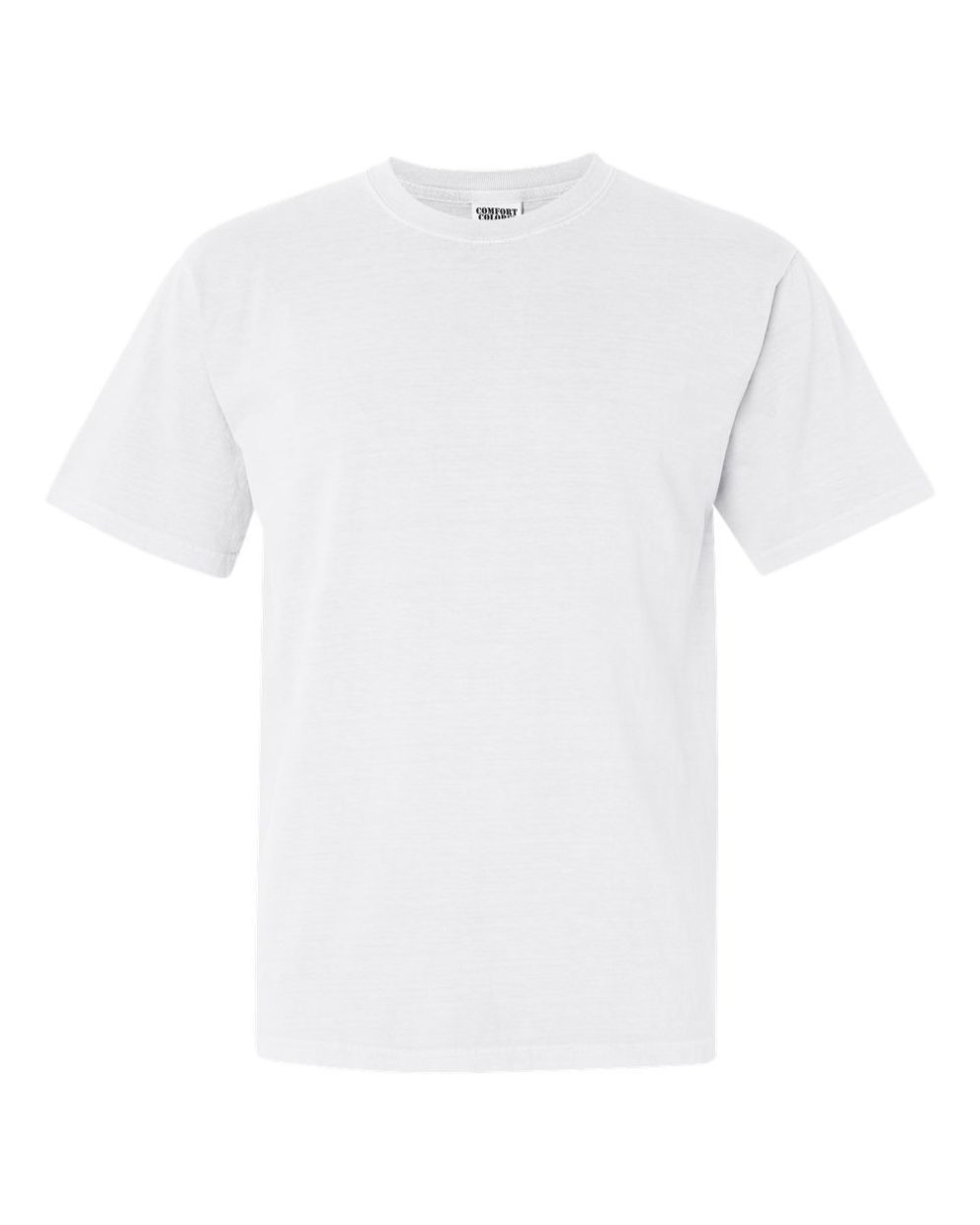 white, short-sleeved, crew-neck jersey t-shirt