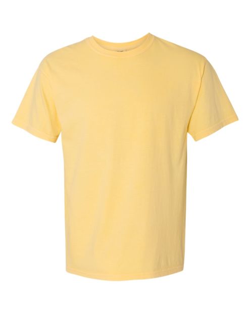 butter colored short-sleeve t-shirt
