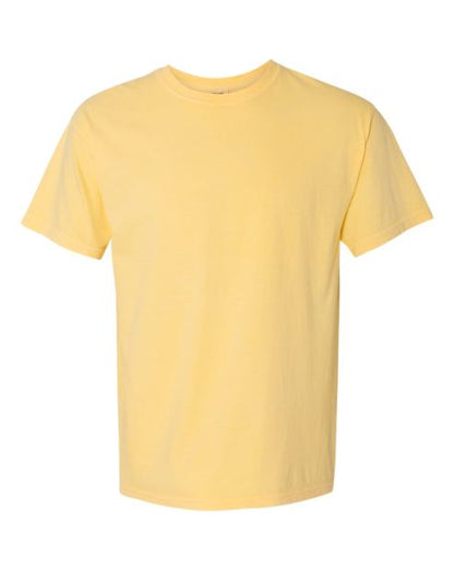 butter colored short-sleeve t-shirt