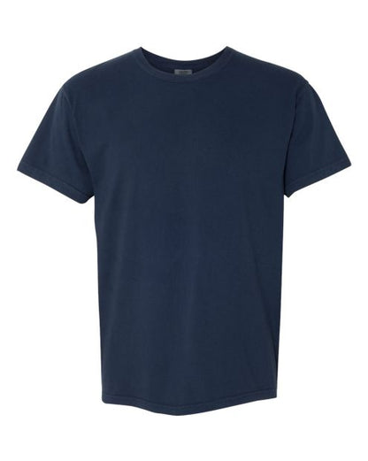 navy blue, short-sleeve, crewneck t-shirt
