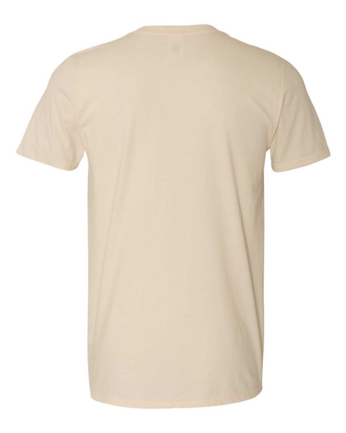 natural or cream-colored, short-sleeved t-shirt