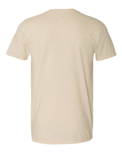 natural or cream-colored, short-sleeved t-shirt