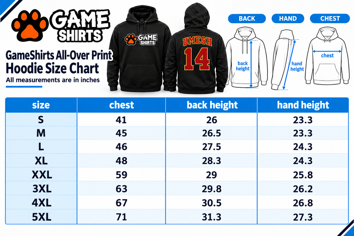 All Over Print Hoodies (Full sublimation Hooded Sweatshirts)