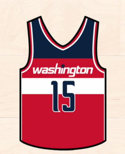 Basketball jersey with 'Washington' and number '15' on a beige background