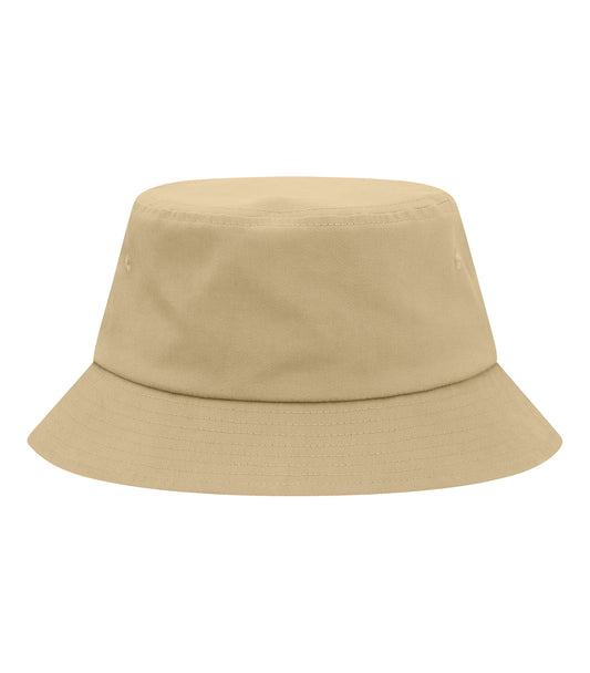 Beige bucket hat on a white background