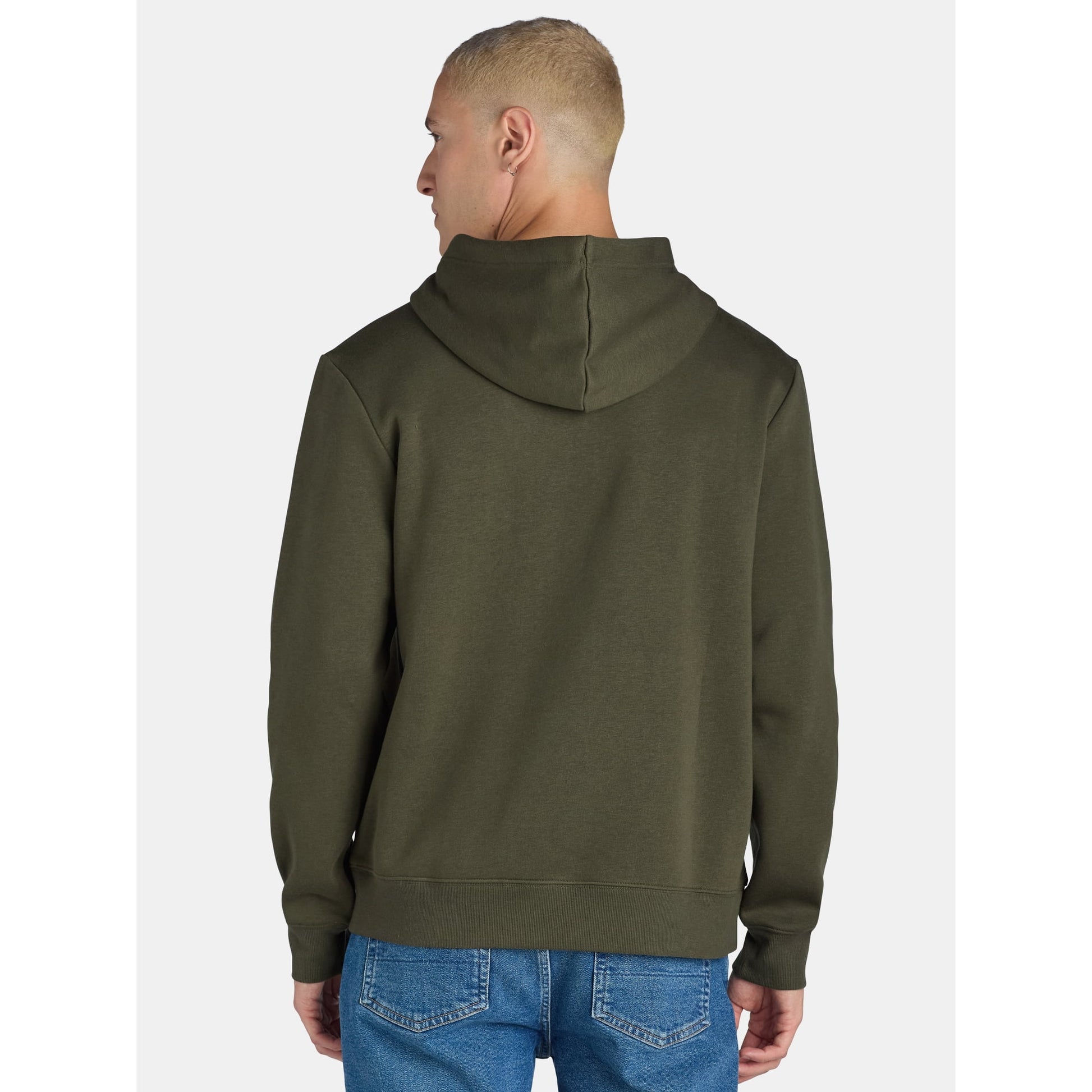 Olive Green jersey with hoodie back view